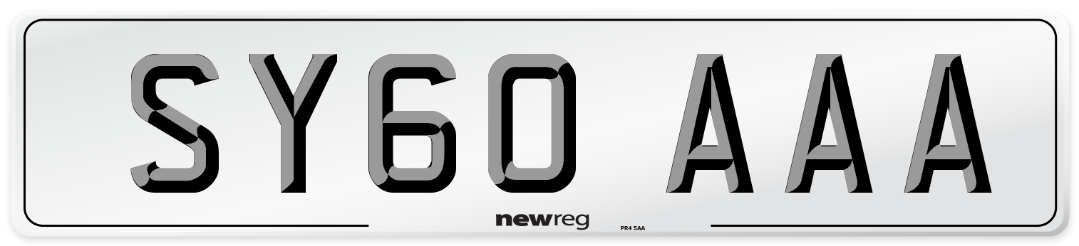 SY60 AAA Number Plate from New Reg